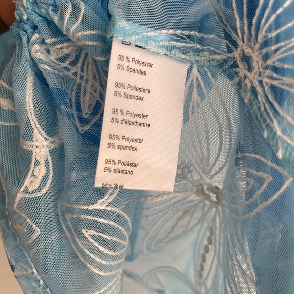 KIM SHUI Sheer Mini Dress in Baby Blue Size XS - Picture 7 of 10